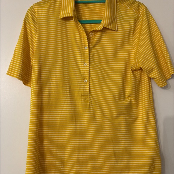 Tory Sport Yellow and White Striped Shirt - Picture 1 of 4